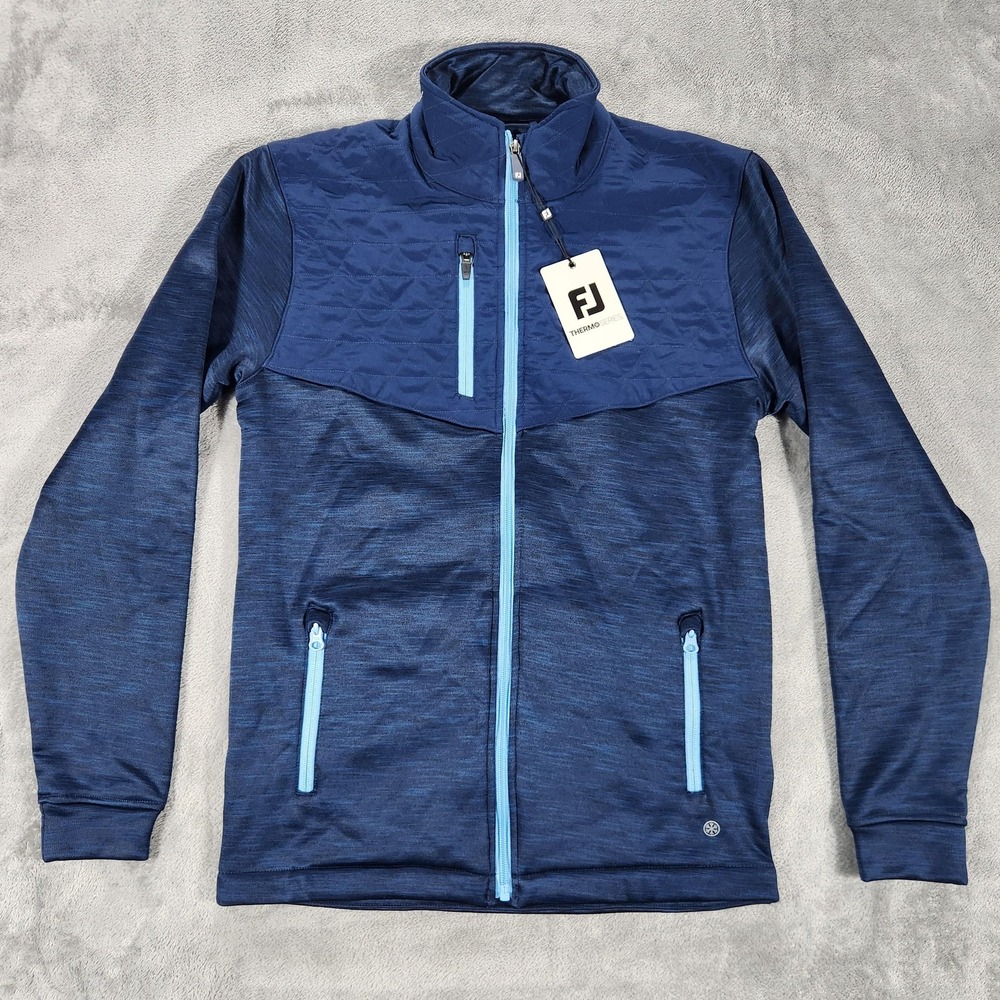 FootJoy Jacket Mens Small Navy ThermoSeries Hybrid Midlayer Golf Full Zip Fleece